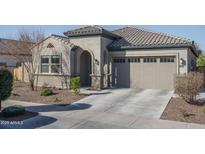 Single-story home with a two-car garage and well-manicured landscaping at 10950 N 184Th Dr, Surprise, AZ 85388