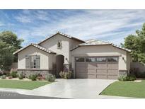 Single-story home with a two-car garage and stone accents at 1505 W J Waltz Way, Apache Junction, AZ 85120