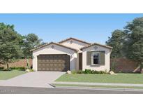 Single-story home with brown garage door and landscaped lawn at 4542 E French Rd, San Tan Valley, AZ 85143