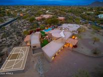 Luxury estate with pool, basketball court, and mountain views at 23414 N 84Th Pl, Scottsdale, AZ 85255