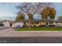 White single story home with manicured lawn and tree at 3002 E Mitchell Dr, Phoenix, AZ 85016