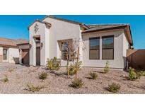 Single-story home with modern design, landscaped front yard, and two-car garage at 42223 N Golden Trl, San Tan Valley, AZ 85140