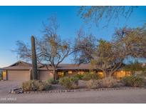 Single-story home with desert landscaping and a large front yard at 40411 N 69Th Pl, Cave Creek, AZ 85331