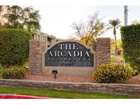 The Arcadia Residences 3825 entrance sign at 3825 E Camelback Rd # 166, Phoenix, AZ 85018