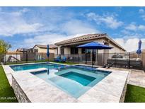 Luxury backyard oasis with inviting pool and spa at 536 S Avocet St, Gilbert, AZ 85296