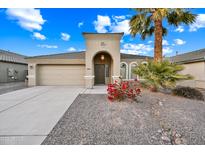 One-story house with a two-car garage and desert landscaping at 20 W Cooper Canyon Rd, San Tan Valley, AZ 85143