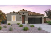 Single-story home with a terracotta tile roof and a two-car garage at 10206 S Bickwell Trl, Apache Junction, AZ 85120