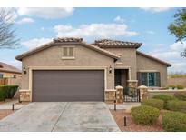 Single-story home with a two-car garage and well-manicured landscaping at 27573 N 174Th Dr, Surprise, AZ 85387