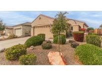 Single-story home with landscaped front yard, two-car garage, and desert landscaping at 26236 W Wahalla Ln, Buckeye, AZ 85396