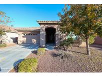 Single-story home with a two-car garage and desert landscaping at 3134 E Sunrise Pl, Chandler, AZ 85286