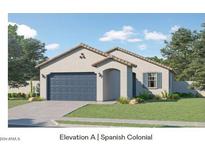 Spanish Colonial style home with a 2-car garage and desert landscaping at 4526 E Danta St, San Tan Valley, AZ 85143