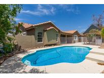 Inviting backyard with a refreshing blue pool, ideal for relaxation and entertainment at 8773 W Pineveta Dr, Arizona City, AZ 85123