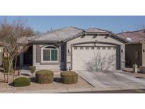 Single-story home with a two-car garage and well-maintained landscaping at 44968 W Norris Rd, Maricopa, AZ 85139