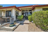 Inviting home exterior with a landscaped walkway and entryway at 15613 E Palomino Blvd, Fountain Hills, AZ 85268