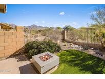 Private backyard with fire pit and mountain views at 15165 N 102Nd Way, Scottsdale, AZ 85255