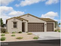 Single-story home with two-car garage and desert landscaping at 4328 E Bradford Ave, San Tan Valley, AZ 85140