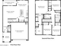 Two-story home floor plan, showing a spacious layout with four bedrooms and two bathrooms at 1707 W Sheridan Ave, Apache Junction, AZ 85117