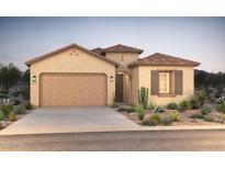 One-story home with tile roof, attached garage, and desert landscaping at 18180 E Tiffany Dr, Queen Creek, AZ 85142
