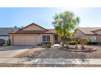 Single-story house with a two-car garage and well-maintained landscaping at 7849 W Flynn Ln, Glendale, AZ 85303