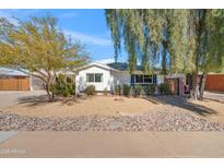 Charming single story home with a landscaped front yard at 8344 E Indianola Ave, Scottsdale, AZ 85251