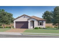 Charming single-story home with a tile roof, neutral stucco, and a two-car garage at 15570 W Williams St, Goodyear, AZ 85338