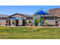 Community playground with a covered picnic area, covered play structure, and mountain views at 4354 W Jeanette Ln, San Tan Valley, AZ 85144