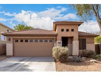 Charming single-story home with a well-maintained front yard and two-car garage at 41655 W Somerset Dr, Maricopa, AZ 85138