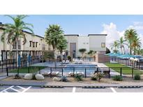 Relaxing community pool area with lounge chairs, mature trees, and well-maintained landscaping at 651 N Ironwood Dr # 2, Apache Junction, AZ 85120
