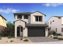 Charming two-story home featuring a neutral color, a gray roof, and a spacious garage at 2400 W Los Arboles Pl, Chandler, AZ 85224