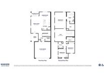 First and second floor plan featuring a large living room and spacious bedrooms at 21074 N 58Th St, Phoenix, AZ 85054