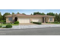 Charming single-story home featuring a tile roof, a two-car garage, and desert landscaping at 24990 N 174Th Ave, Surprise, AZ 85387