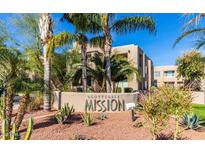 Scottsdale Mission property sign surrounded by desert landscaping and palm trees at 11260 N 92Nd St # 1060, Scottsdale, AZ 85260
