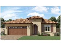 Charming single-Gathering home with a two-car garage, tile roof, and manicured lawn at 25128 N 173Rd Dr, Surprise, AZ 85387