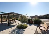 Community park with picnic tables and benches offers a relaxing outdoor space for gatherings and leisure activities at 34427 N Timberlake N Mnr, San Tan Valley, AZ 85144