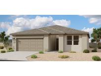 Charming single-story home featuring a neutral color palette, attached garage, and desert landscaping at 46886 W Old Timer Rd, Maricopa, AZ 85139