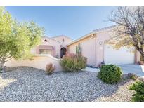 Charming single-story home with desert landscaping, a two-car garage, and a covered entrance at 19217 N Casa Blanca Way, Surprise, AZ 85387