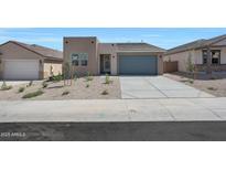 A contemporary home with desert landscaping, a two-car garage, and visible 'Available' signage at 4238 W Brenley Dr, San Tan Valley, AZ 85144