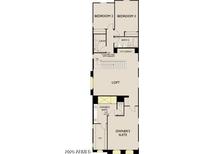 Upstairs floor plan featuring a loft, owner's suite, two additional bedrooms, and a laundry room at 26217 N 19Th Ln, Phoenix, AZ 85085