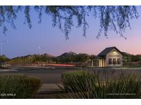 Union Park community entrance with mountain views during twilight hours and landscaping at 25318 N 19Th Dr, Phoenix, AZ 85085