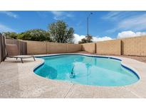 A private backyard oasis featuring a sparkling pool surrounded by desert landscape, perfect for relaxation at 15618 N 12Th Ave, Phoenix, AZ 85023
