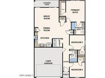 Detailed floor plan showcasing the layout of a home, including bedrooms, bathrooms, and living spaces at 1373 W Hopi Dr, Coolidge, AZ 85128