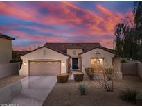 Charming single-story home with a well-maintained desert landscape and a two-car garage at 13583 S 177Th Ln, Goodyear, AZ 85338