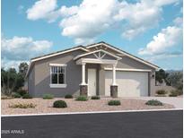 Charming single-story home with a two-car garage, desert landscaping, and a welcoming entryway at 15769 W Beryl Ave, Waddell, AZ 85355