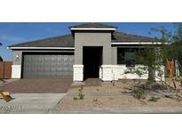 Charming home featuring a gray exterior, two-car garage, and a neatly landscaped front yard at 10035 S 23Rd Dr, Phoenix, AZ 85041