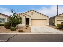 Attractive single-story home with a neutral stucco exterior, a two-car garage, and a well-maintained front yard at 29065 N Fire Agate Rd, San Tan Valley, AZ 85143