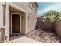 Inviting front entrance with a warm welcome mat and brown door at 1250 S Rialto -- # 21, Mesa, AZ 85209