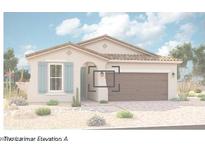 Charming single-story home with a stucco exterior, light shutters, and a tile roof at 39980 W Anne Ln, Maricopa, AZ 85138