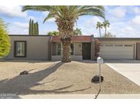 Charming single-story home with a desert landscape, palm tree, and a well-maintained front yard at 4001 E Cannon Dr, Phoenix, AZ 85028