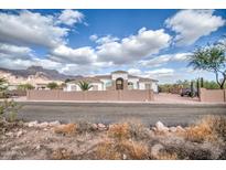 Elegant single-story home with a circular driveway and mountain views at 529 S Val Vista Rd, Apache Junction, AZ 85119