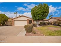 Charming single-story home featuring a two-car garage, well-maintained lawn, and mature shade trees at 812 W Rosal Pl, Chandler, AZ 85225